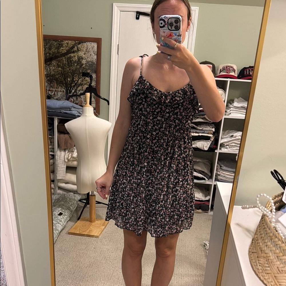 Altar'd State Floral Navy Blue Mini Dress